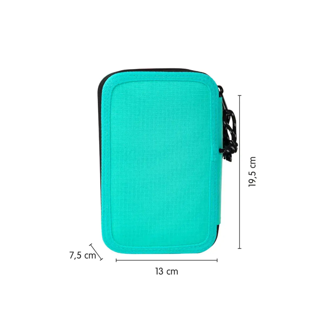 MILAN - Plumier de 3 Pisos con Contenido de 49 Piezas de Material Escolar. Sunset Turquesa