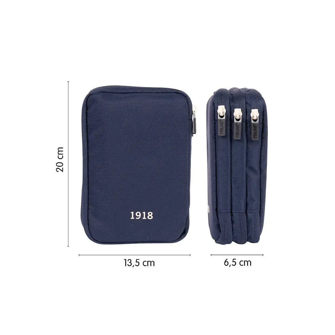 MILAN - Plumier de 3 Pisos con Contenido de 49 Piezas. Colección 430 since 1918. Azul