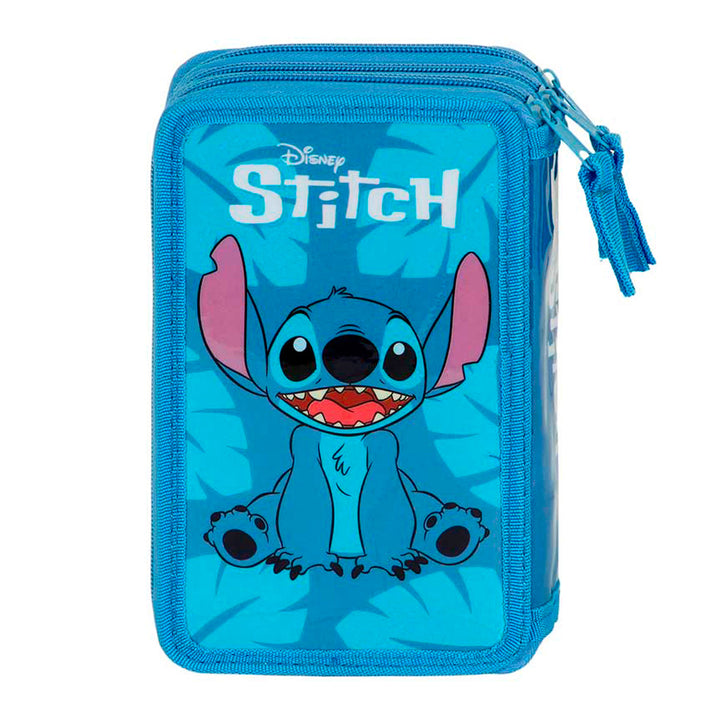 KARACTERMANIA - Estuche Plumier Triple Completo con 44 Piezas. Lilo y Stitch Sit