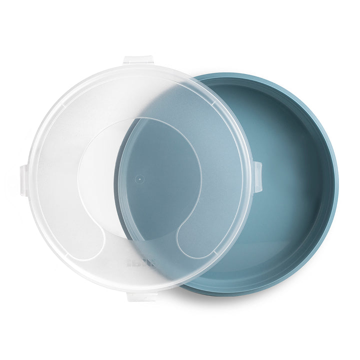 IBILI - Recipiente Porta Tortillas XL y Porta Tartas de 30 cm con Tapa en Plástico PP05. Azul