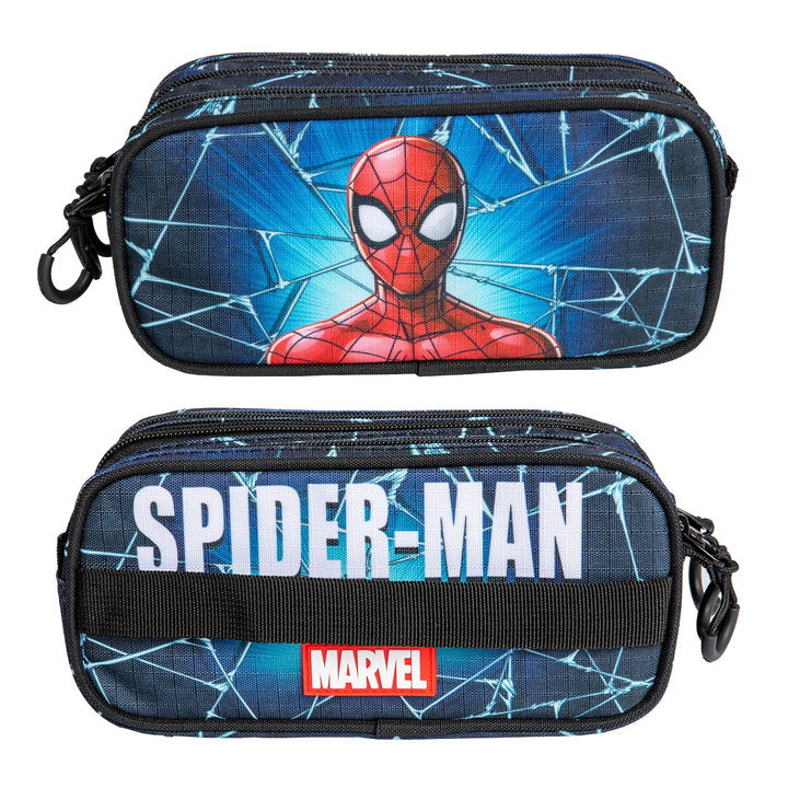 ColePack EcoTrick - Estuche Triple de 3 Cremalleras con Material Escolar. Spiderman Maximum