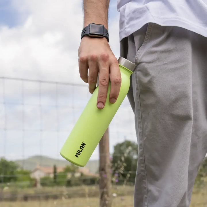 MILAN Acid - Botella Térmica Reutilizable 0.6L en Acero Inoxidable. Amarillo