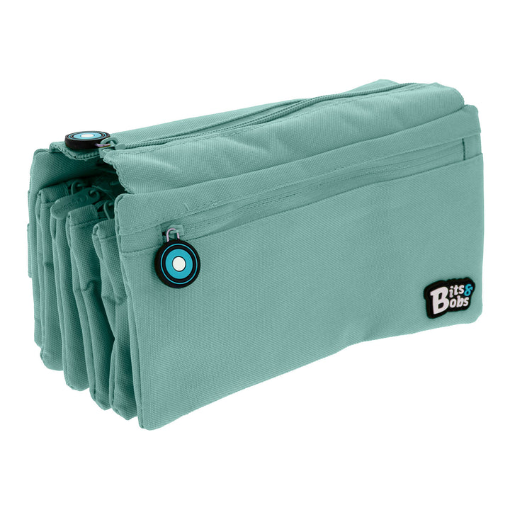 ColePack Eco36 - Estuche Cuadruple de 4 Cremalleras con Material Escolar Incluido. Azul Soft