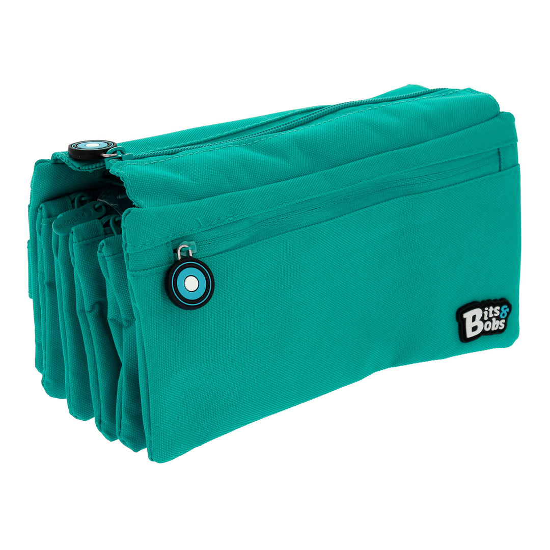 ColePack Eco36 - Estuche Cuadruple de 4 Cremalleras con Material Escolar Incluido. Turquesa