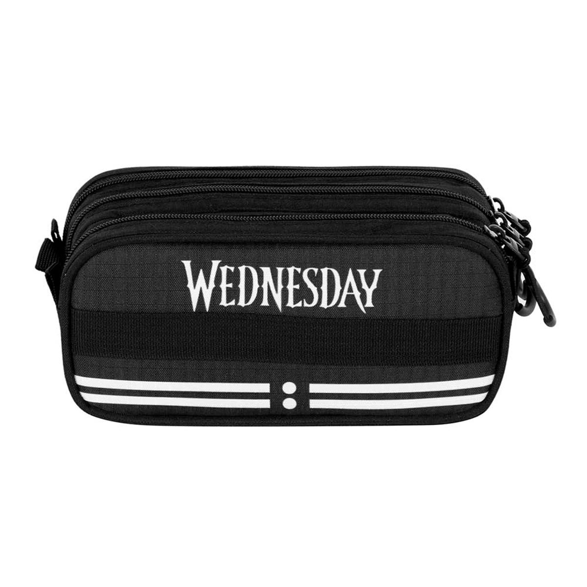 WEDNESDAY Miercoles Addams - Estuche Escolar Triple Portatodo Tres Cremalleras TRICK FAN