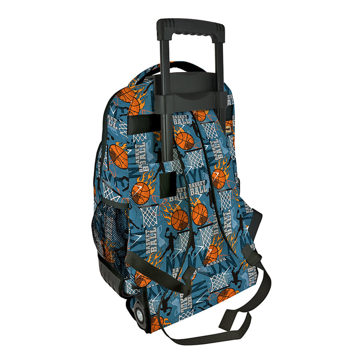 Grafoplás Design - Mochila Escolar 3 Cremalleras y Carrito Integrado. Acolchada. Basketball