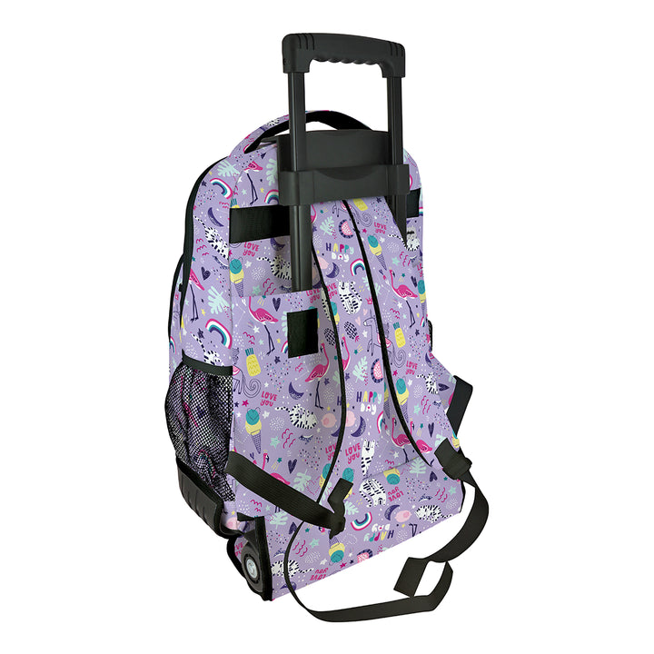 Grafoplás Design - Mochila Escolar 3 Cremalleras y Carrito Integrado. Acolchada. Happy