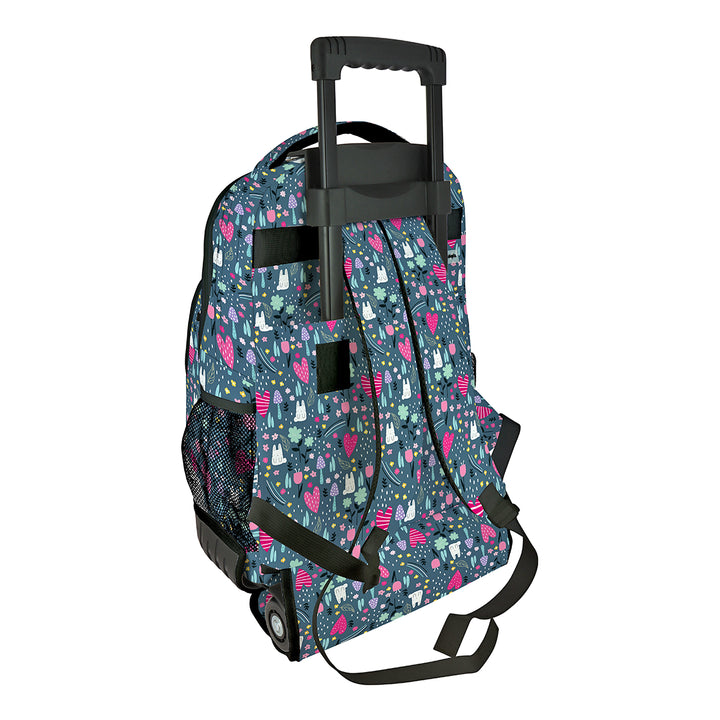 Grafoplás Design - Mochila Escolar 3 Cremalleras y Carrito Integrado. Acolchada. Park