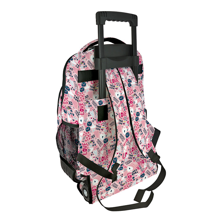 Grafoplás Design - Mochila Escolar 3 Cremalleras y Carrito Integrado. Acolchada. True Love