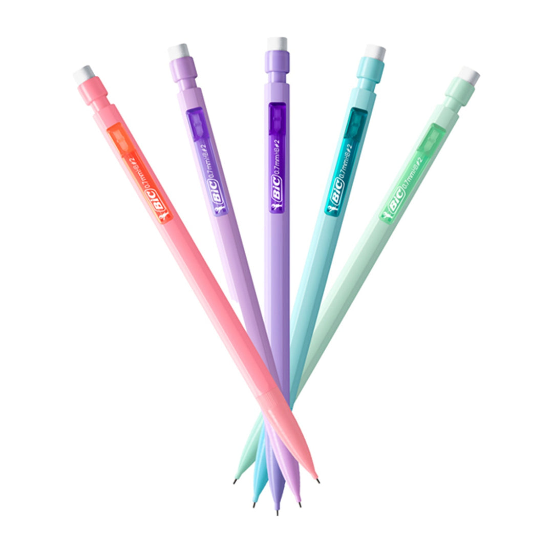 BIC MATIC - Pack 12X Portaminas Ancho de Línea 0.7 mm. Colores Pastel