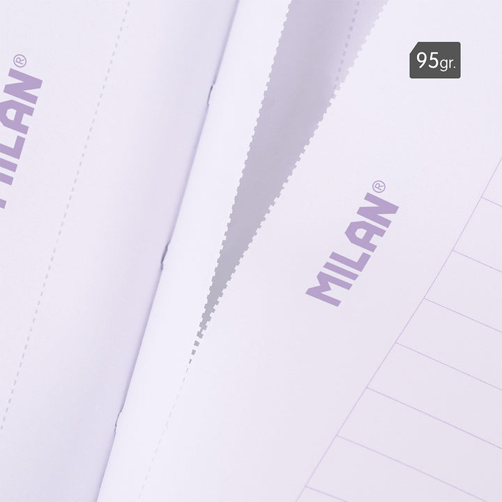 MILAN Sunset - Pack 3 Libretas A4 Encoladas. Papel Pautado 48 Hojas 95gr Lila