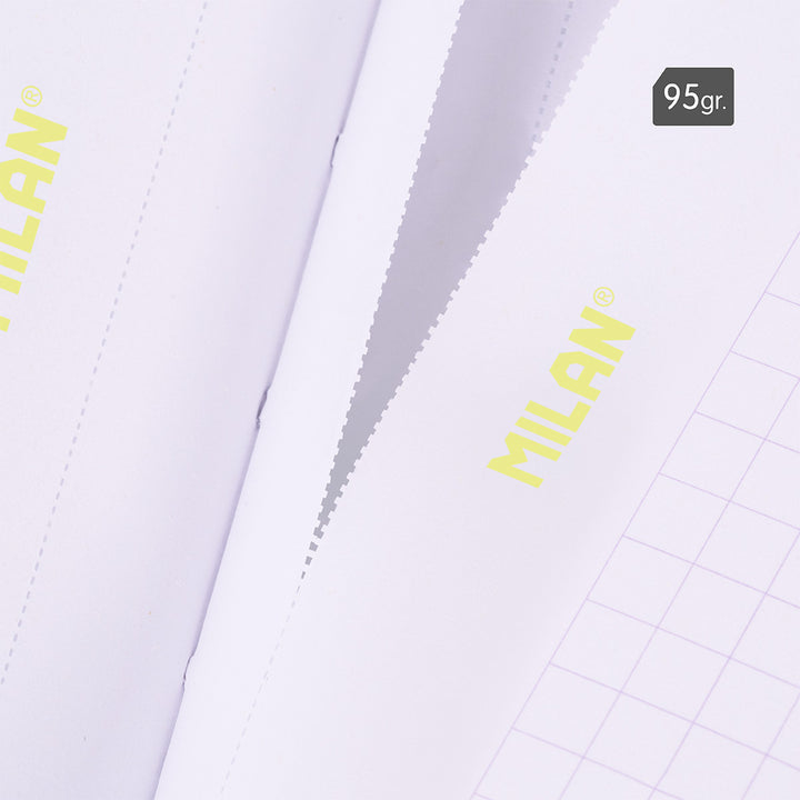 MILAN Sunset - Pack 3 Libretas A4 Encoladas. Papel Cuadriculado 48 Hojas 95gr Amarillo