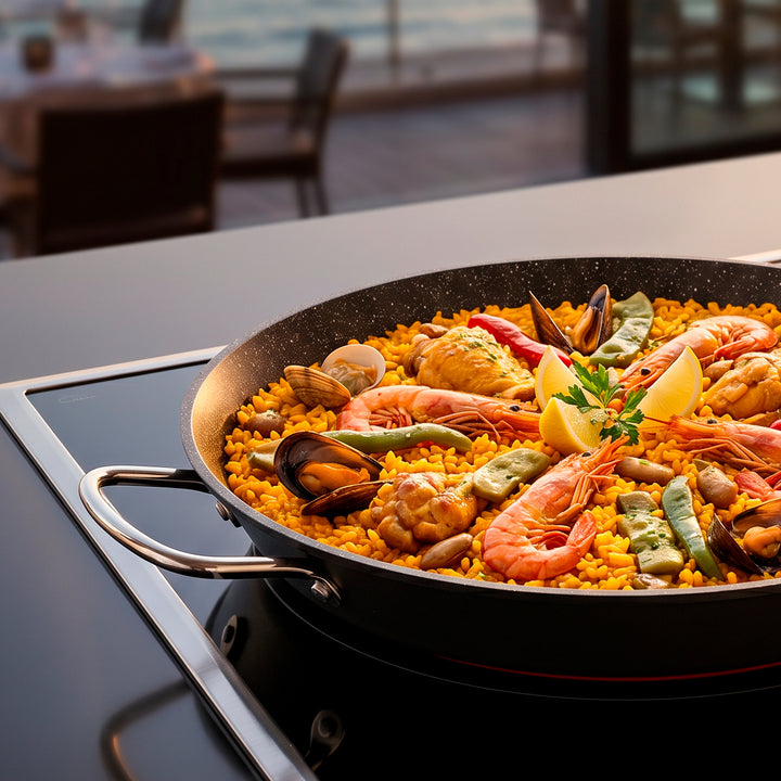 IBILI Quarzo - Paellera Antiadherente Ceramic PPG Fusion Pro Titanium Apta Inducción