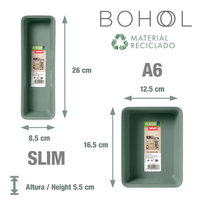 TATAY Bohol - Organizador de Cajones A5 en Plástico Reciclado. Verde Sage