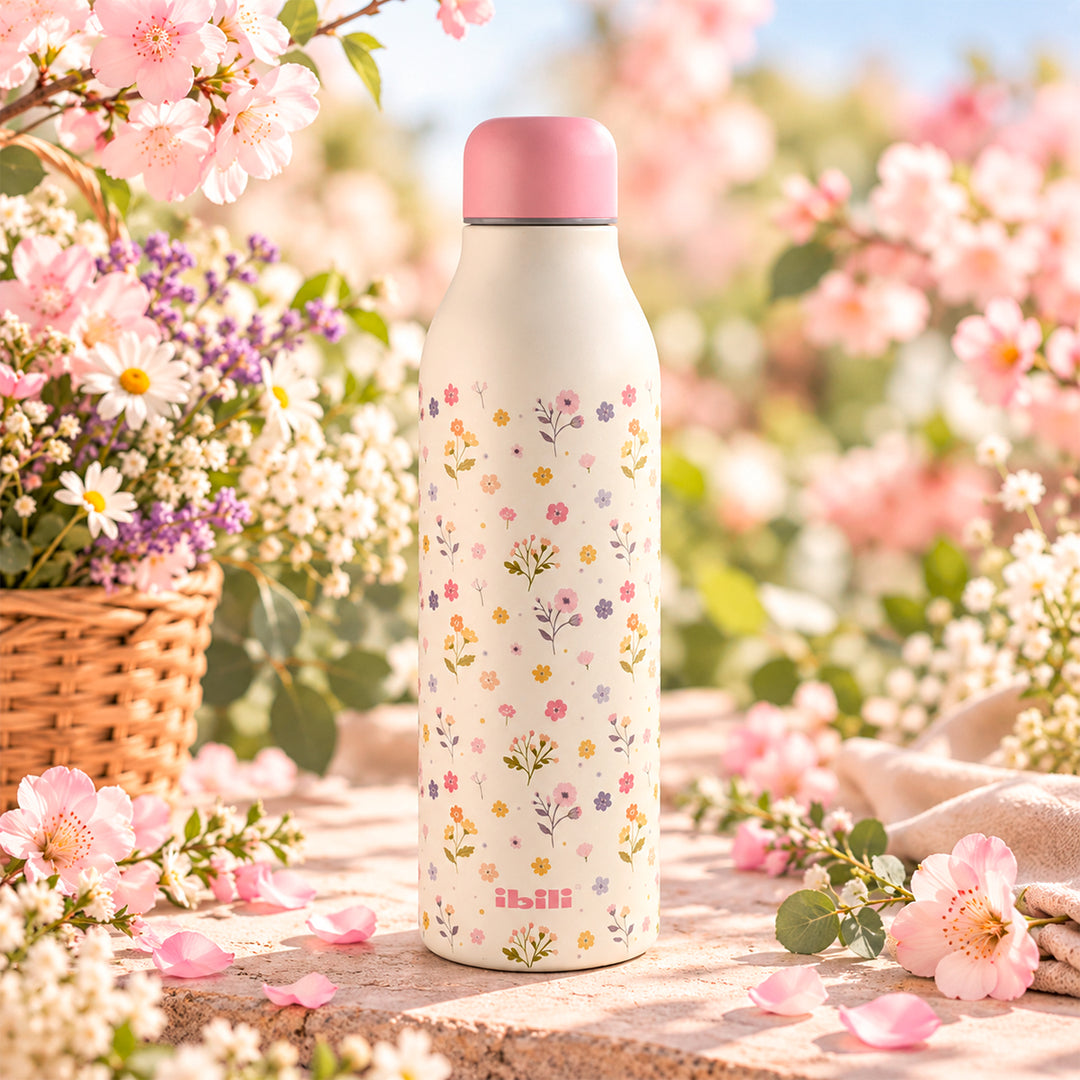IBILI Smart - Botella Térmica de 0.5L en Acero Inoxidable de Doble Pared. Udaberri Primavera