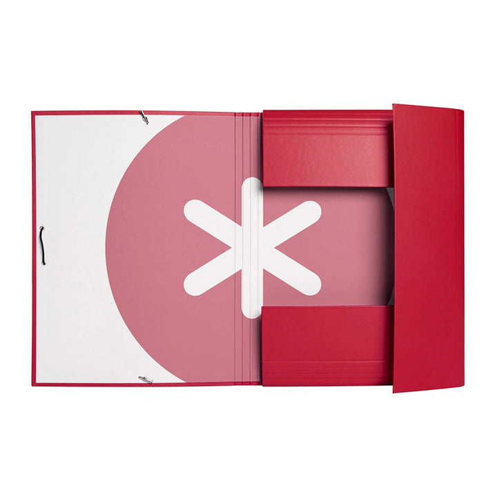 ANTARTIK - Carpeta A4 con 3 Solapas Cartón Forrado Cierre con Gomas. Frambuesa