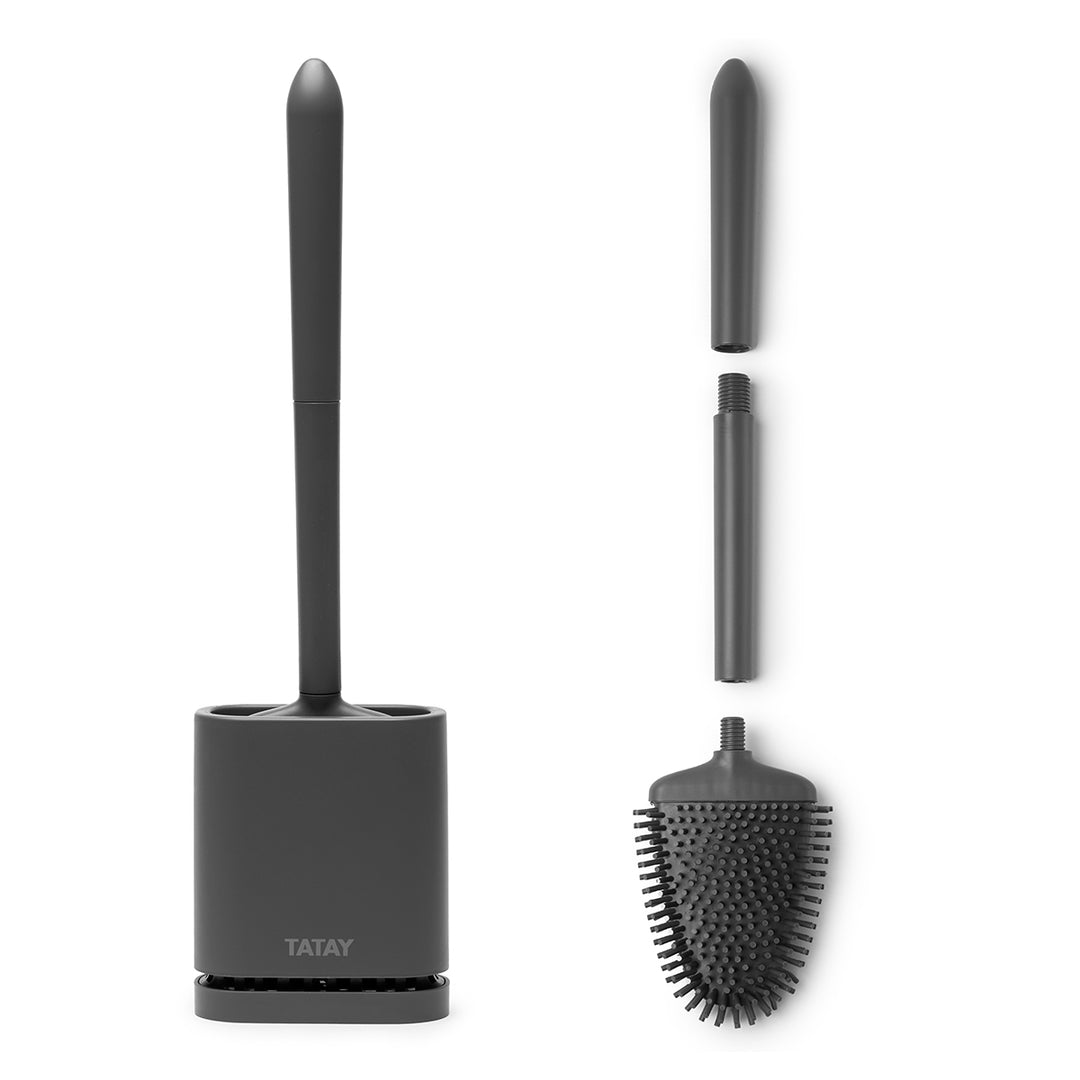 TATAY - Escobilla de Baño en Silicona. Flexible, de Secado Rápido y Antiolor. Gris Antracita