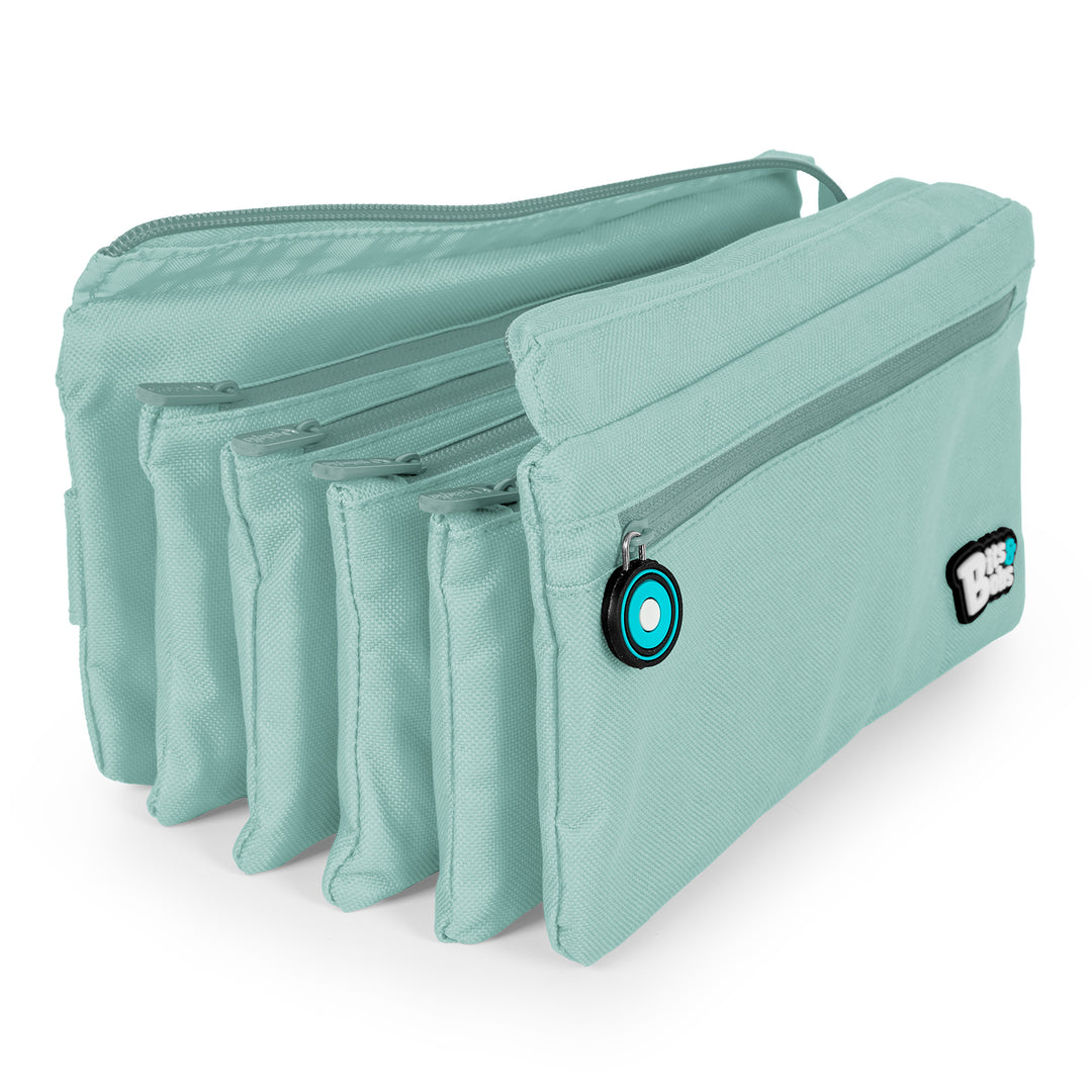 Grafoplás - Estuche Portatodo Cuádruple de Alta Capacidad para Material Escolar. Azul Soft