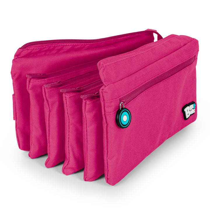 Grafoplás - Estuche Portatodo Cuádruple de Alta Capacidad para Material Escolar. Magenta