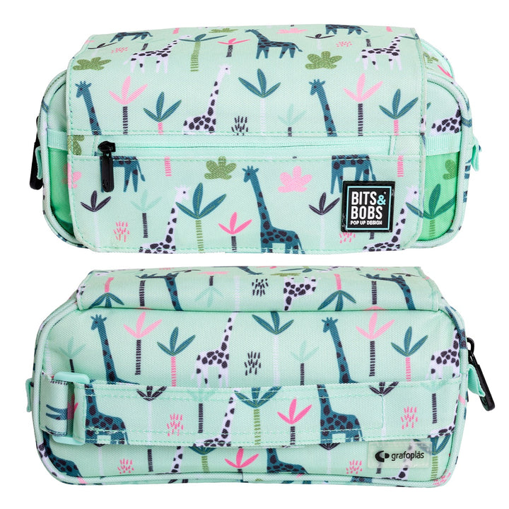 Grafoplás Design - Estuche Portatodo Triple con Solapa para Material Escolar. Jungle