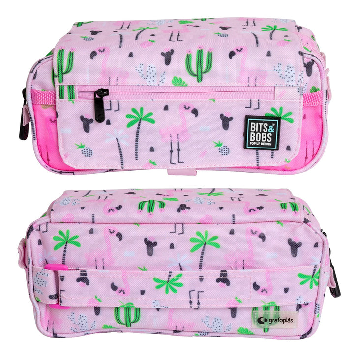 Grafoplás Design - Estuche Portatodo Triple con Solapa para Material Escolar. Tropical