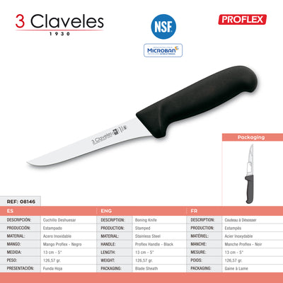 Claveles Premium - Kit Profesional de Cuchillo Jamonero Deshuesadores Chaira y Pinzas
