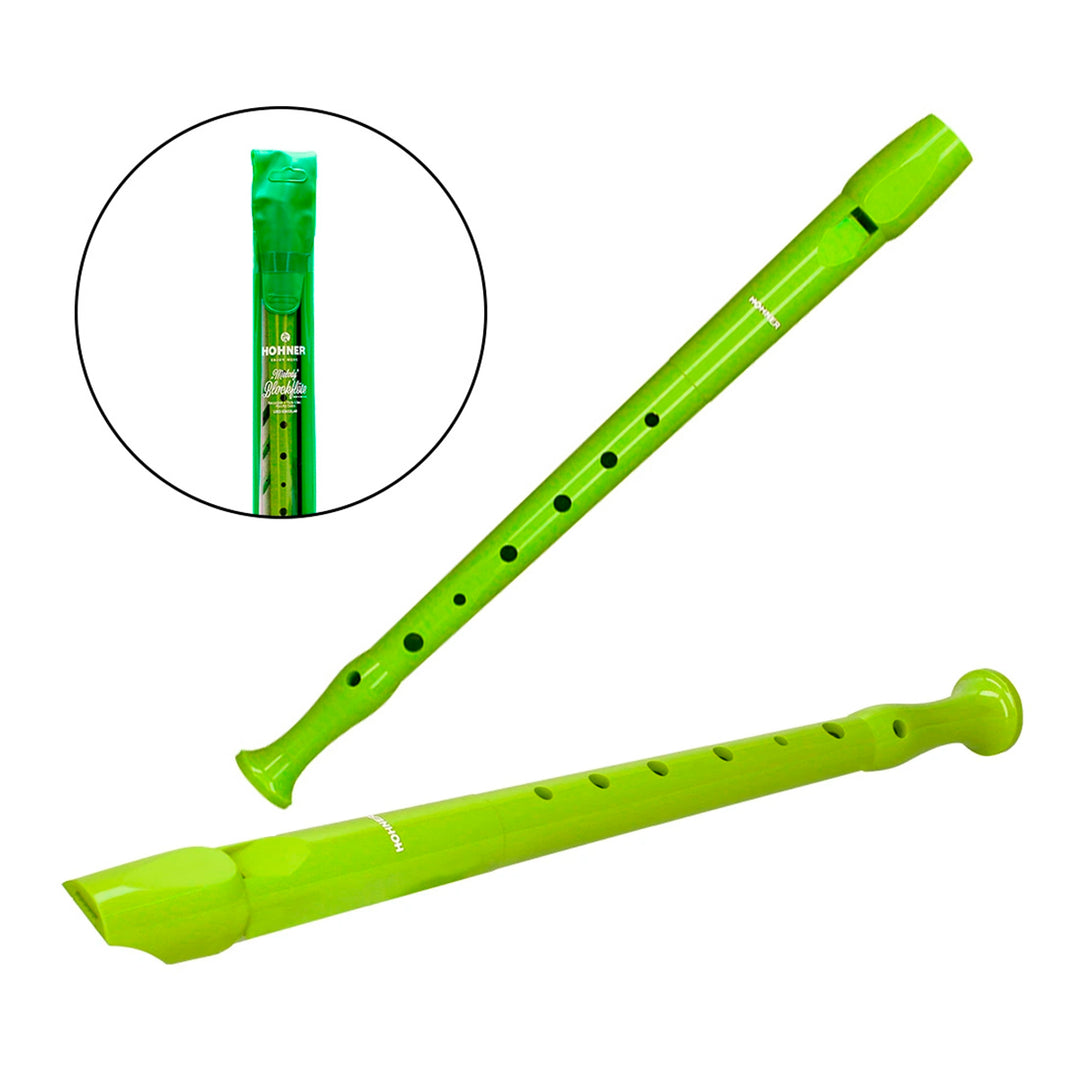HOHNER Melody - Flauta Escolar Soprano Dulce con Funda y Varilla de Limpieza. Verde
