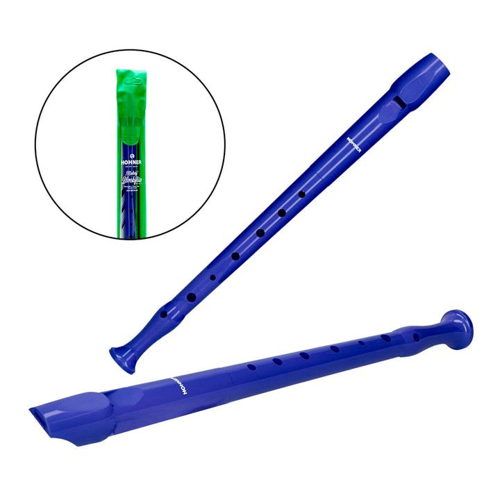 HOHNER Melody - Flauta Escolar Soprano Dulce con Funda y Varilla de Limpieza. Azul