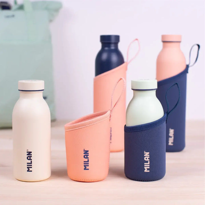 MILAN 1918 - Funda Protectora de Neopreno para Botella Isotérmica de 0.35L Azul