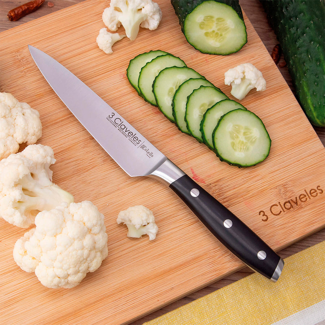 3 Claveles Toledo - Juego de 3 Cuchillos Profesionales Santoku Acero Inoxidable Forjado