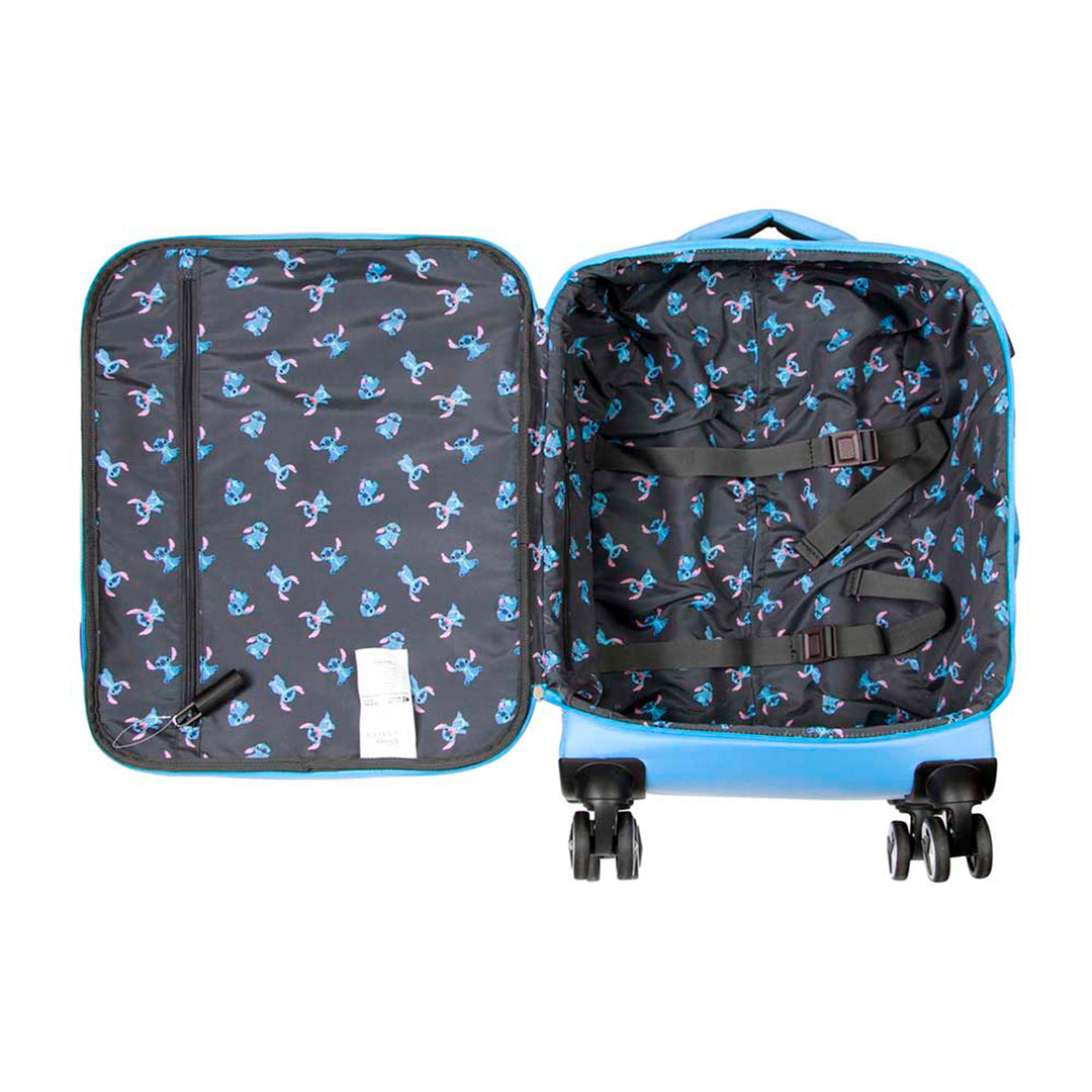 KARACTERMANIA - Maleta de Cabina 4 Ruedas Cierre TS Lock y Puerto USB. Lilo y Stitch Face