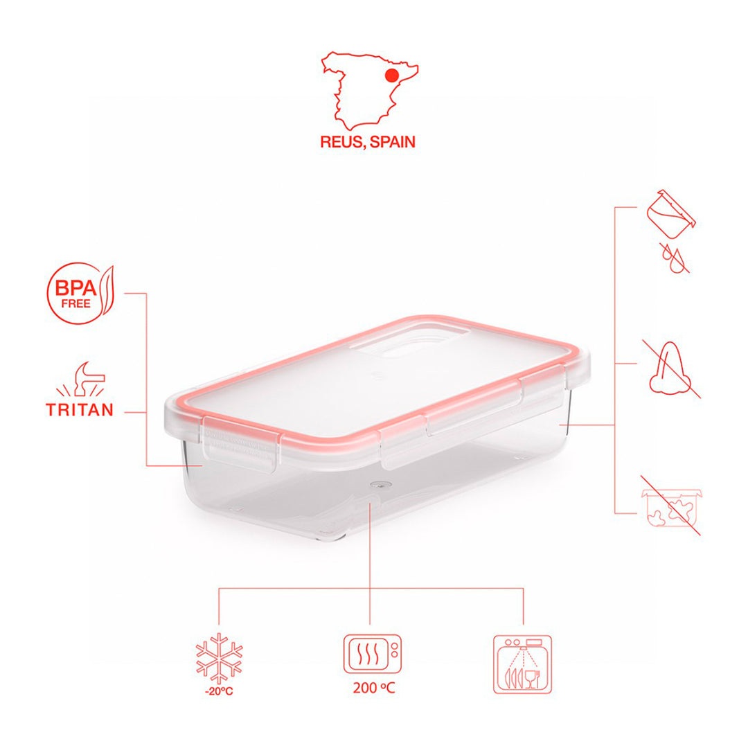 VALIRA Nomad - Recipiente Rectangular 0.75L en Plástico Cerámico PBT. Transparente