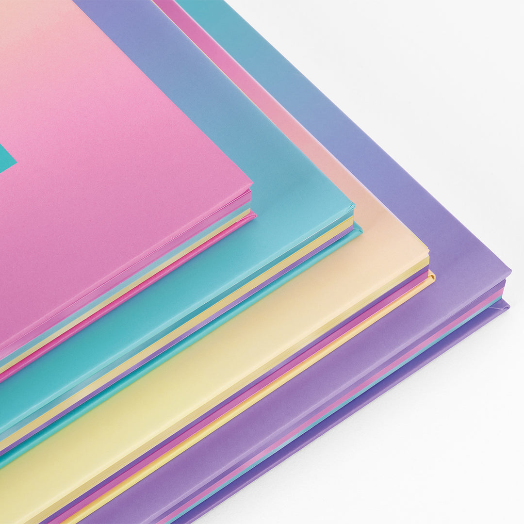 MILAN Sunset - Pack 3 Cuadernos A4 Espiral y Tapa Dura. Papel Pautado 90 Hojas 95gr Rosa