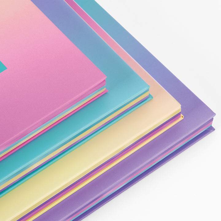 MILAN Sunset - Pack 3 Cuadernos A4 Espiral y Tapa Dura. Papel Pautado 90 Hojas 95gr Turquesa