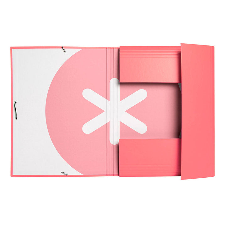 ANTARTIK - Carpeta Escolar A4 con 3 Solapas y Cierre de Goma. Coral