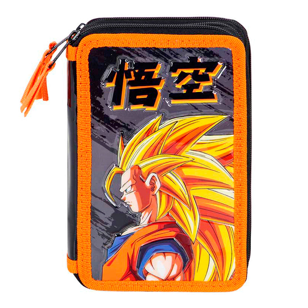 KARACTERMANIA - Estuche Plumier Triple Completo con 44 Piezas. Dragon Ball Warrior