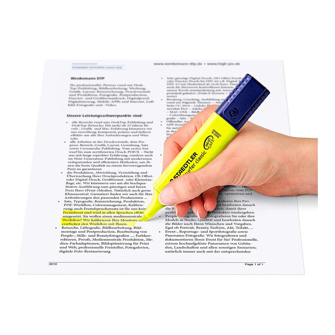 STAEDTLER Happy - Caja de 6 Marcadores Fluorescentes Textsurfer Classic con Punta Pincel