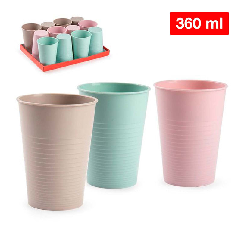 Plastic Forte - Lote de 6 Vasos de Agua de 360 ml Reutilizables. Ideal Fiestas. Verde