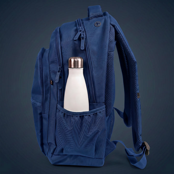Grafoplás - Mochila Escolar 3 Cremalleras con Divisor Portátil y Adaptable Carrito. Azul