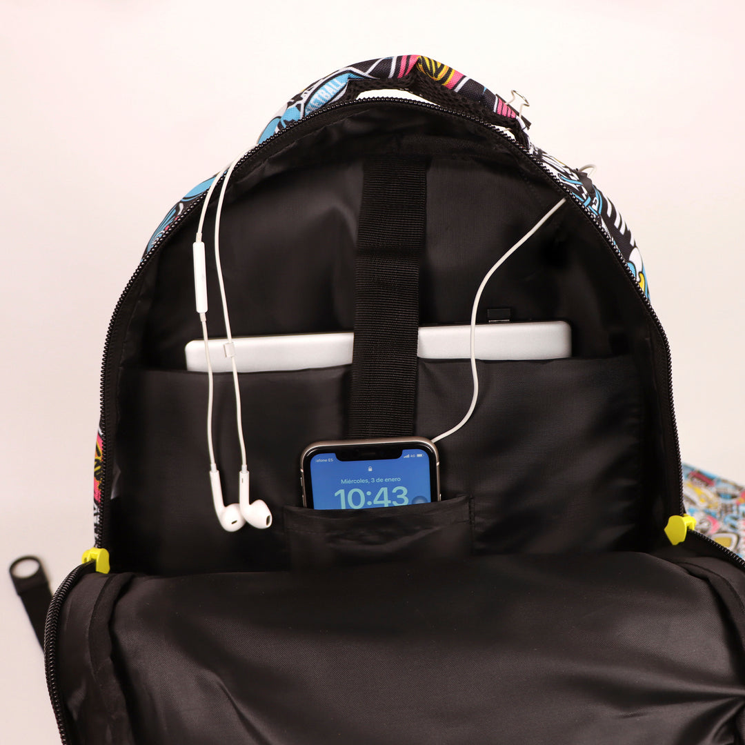 Grafoplás - Mochila Escolar BigPack Reforzada de 3 Compartimentos y Divisor para Portátil. NYC