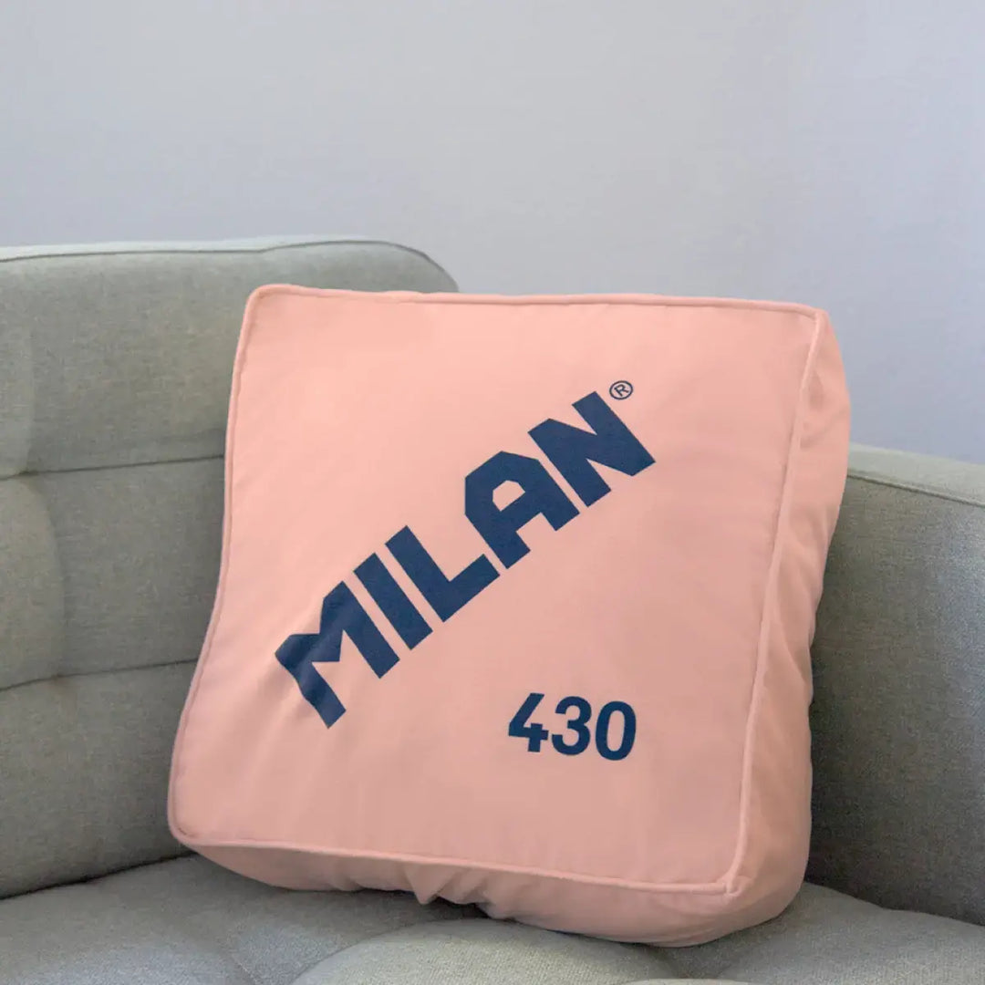 Milan 430 - Cojin Cuadrado de 35 cm 100% Poliéster con Relleno Incluido. Forma Goma Rosa