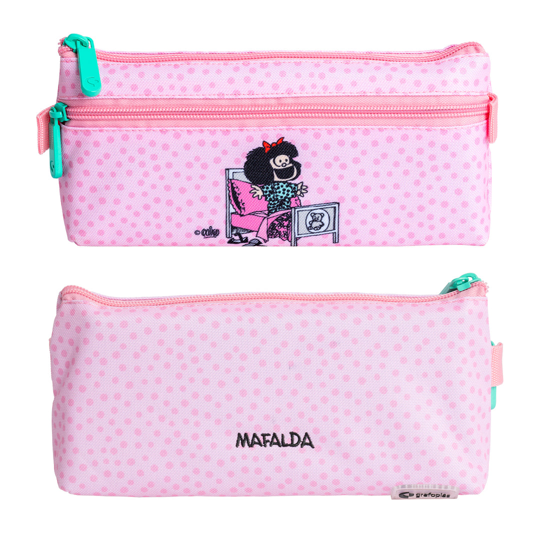 Multimedia: Grafoplás - Estuche Portatodo Plano con 2 Cremalleras de Fácil Apertura. Mafalda Morning
