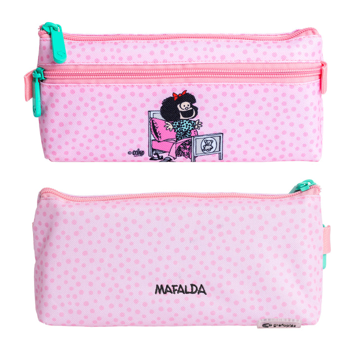Multimedia: Grafoplás - Estuche Portatodo Plano con 2 Cremalleras de Fácil Apertura. Mafalda Morning
