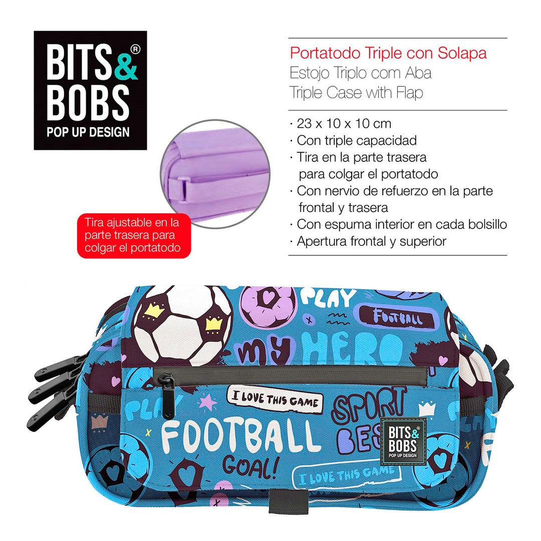 ColePack EcoDes - Estuche Triple de 3 Cremalleras con Material Escolar Incluido. Hero