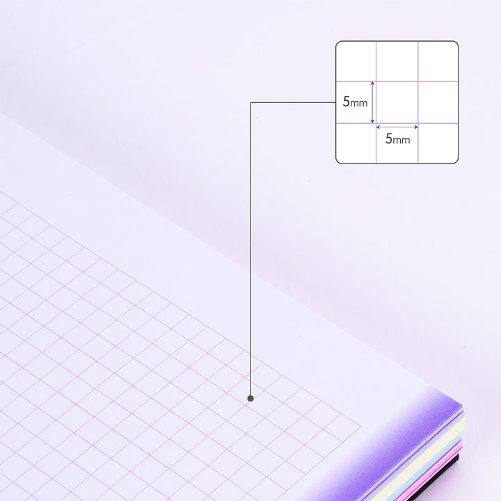 MILAN Sunset - Pack 3 Cuadernos A4 Espiral y Tapa Dura. Papel Cuadriculado 90 Hojas 95gr