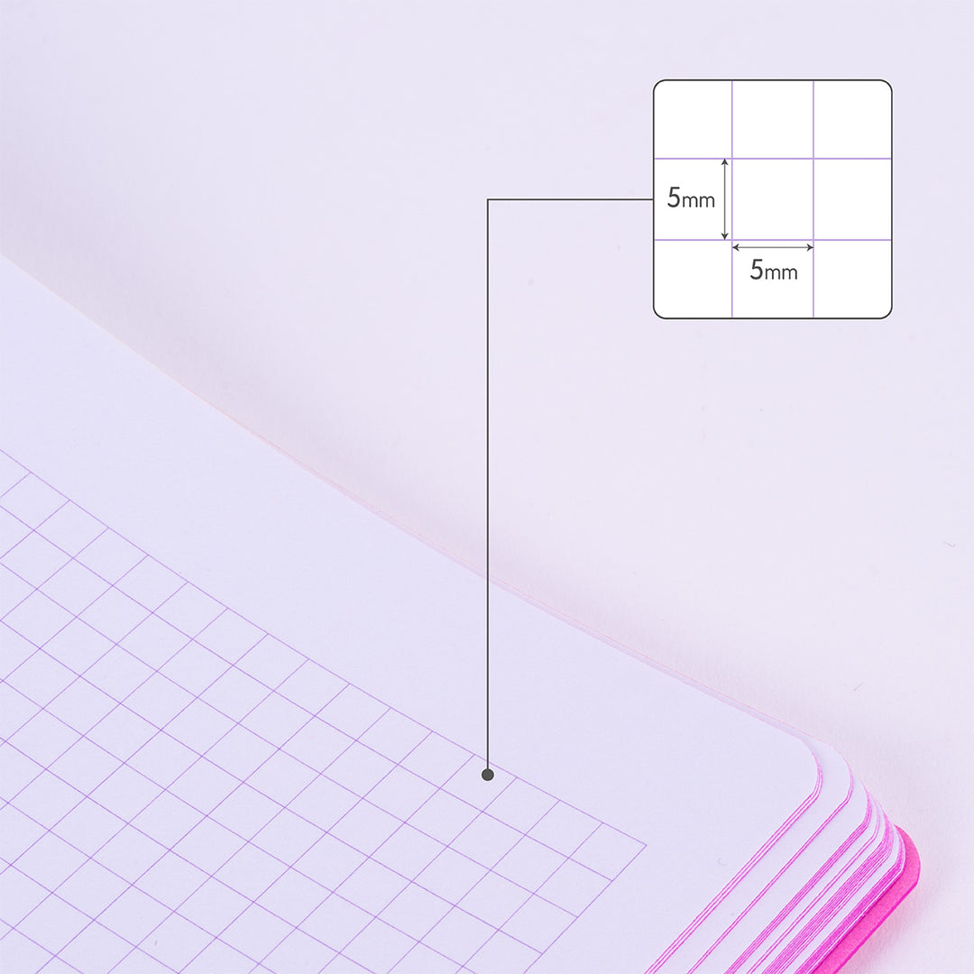 MILAN Sunset - Pack 3 Libretas A4 Encoladas. Papel Cuadriculado 48 Hojas 95gr Rosa