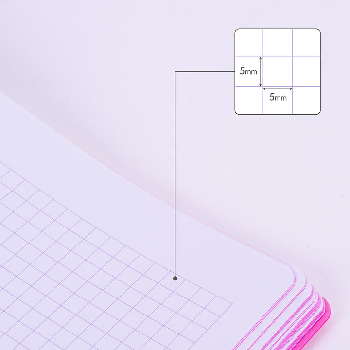 MILAN Sunset - Pack 3 Libretas A4 Encoladas. Papel Cuadriculado 48 Hojas 95gr Rosa