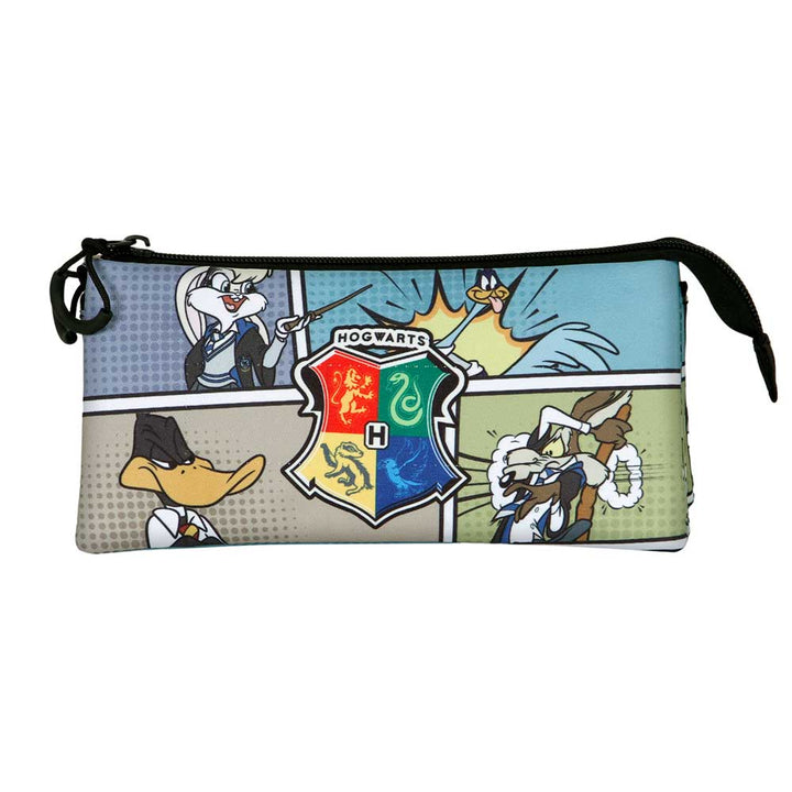 Looney Tunes - Estuche Escolar Triple Portatodo con 2 Cremalleras. Edición Harry Comic