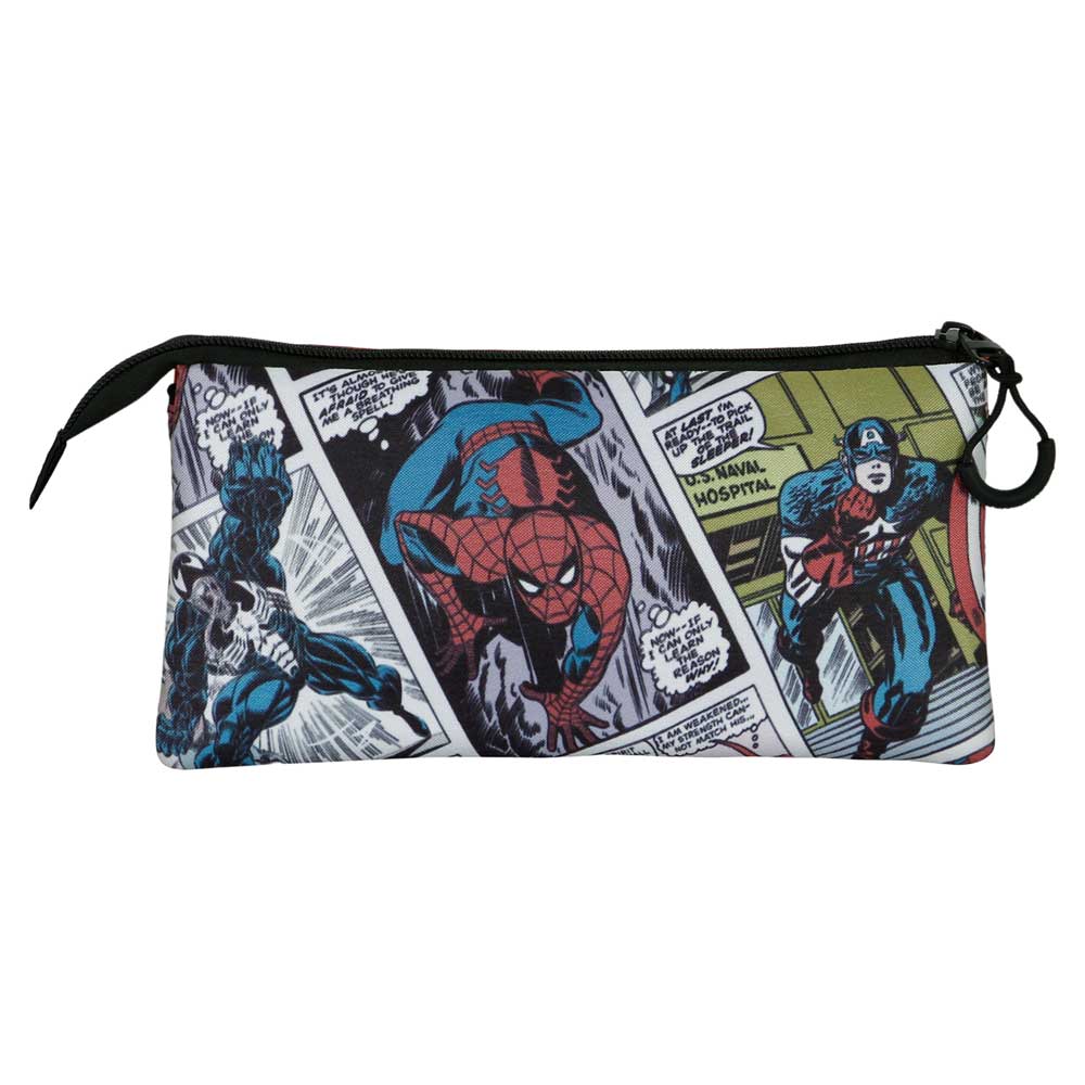 MARVEL LEGACY - Estuche Escolar Triple Portatodo con 2 Cremalleras. Multicolor