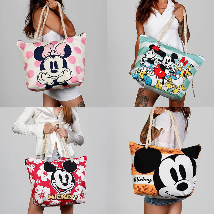 KARACTERMANIA - Bolsa de Playa Soleil con Neceser de Regalo. Mickey Mouse Orange